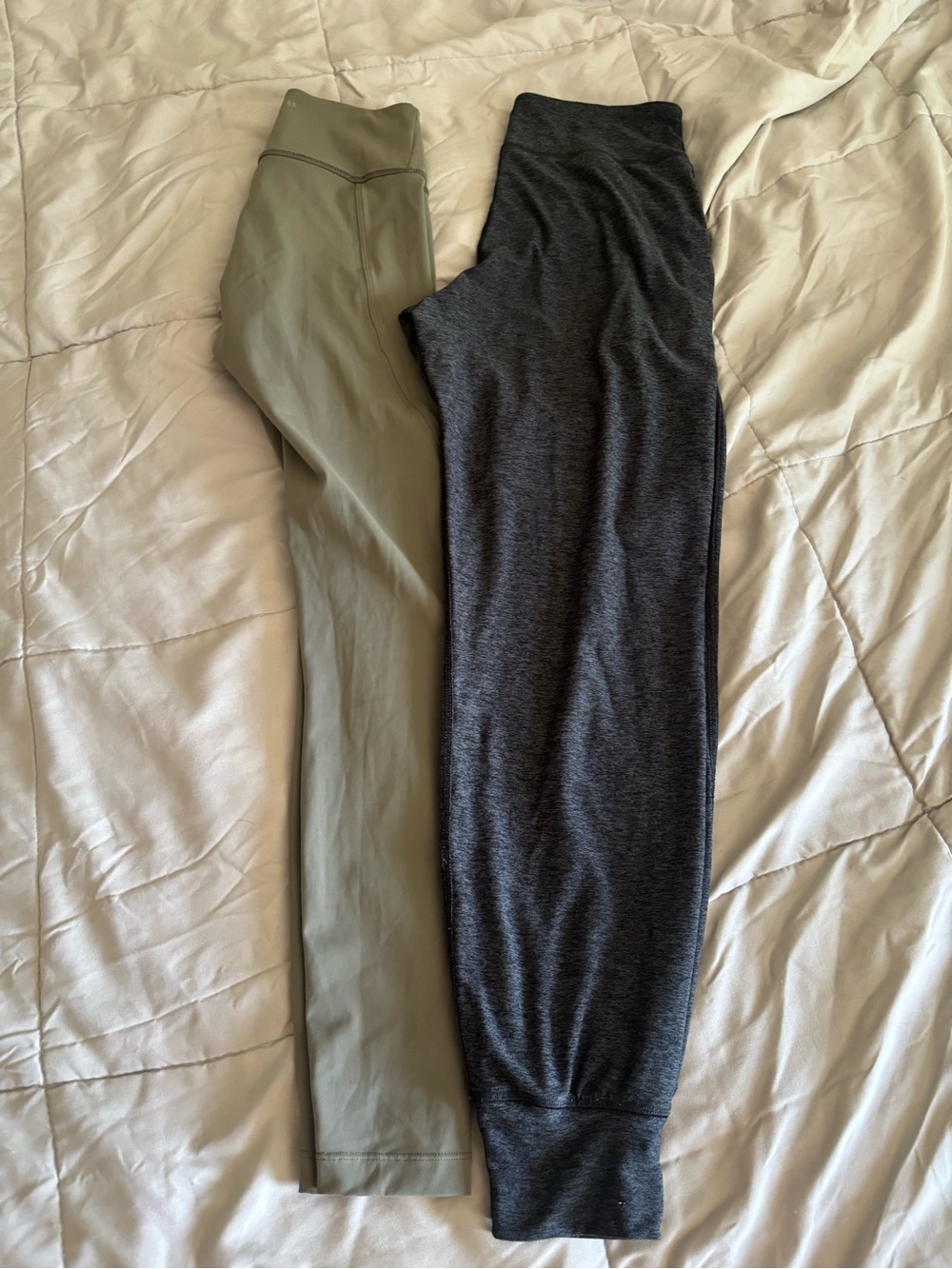 Outdoor Voices Olive Green and Charcoal Gray Leggings (Pair)